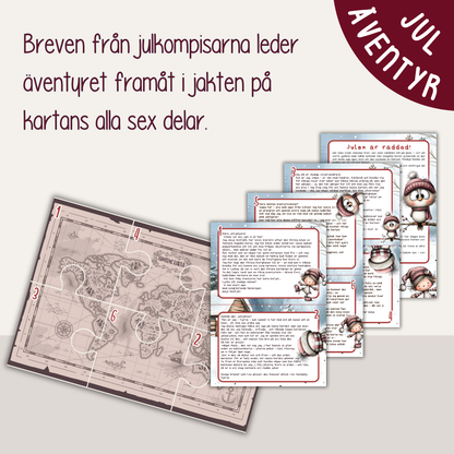 Utskrivbart juläventyr - Var är Tomtens magiska karta?
