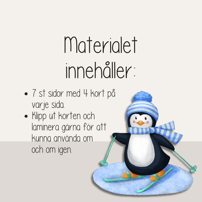 Rörelsekort med vintertema – rörelselek för barn