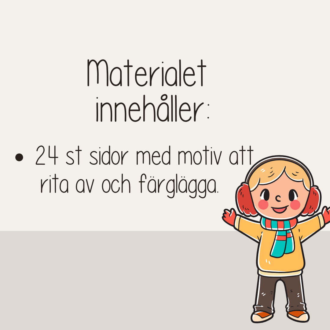 Vinterpyssel – rita av och färglägg vinterfigurer