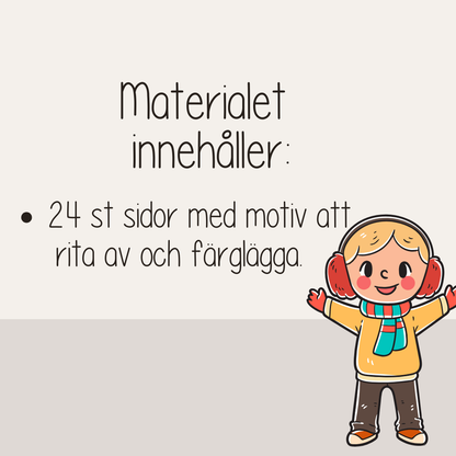 Vinterpyssel – rita av och färglägg vinterfigurer