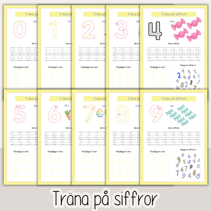 Påsk arbetsblad för barn – 54 sidor läsa, skriva och räkna