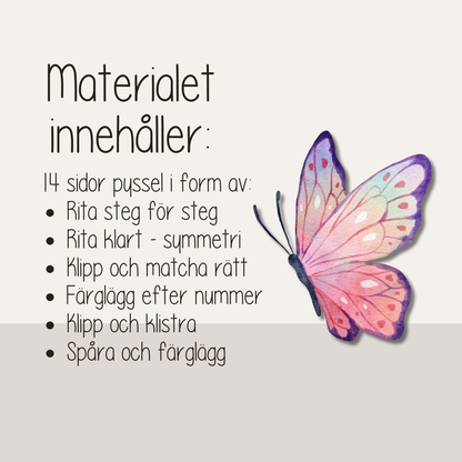 Fjärilspyssel för barn – 14 sidor pyssel med fjärilstema