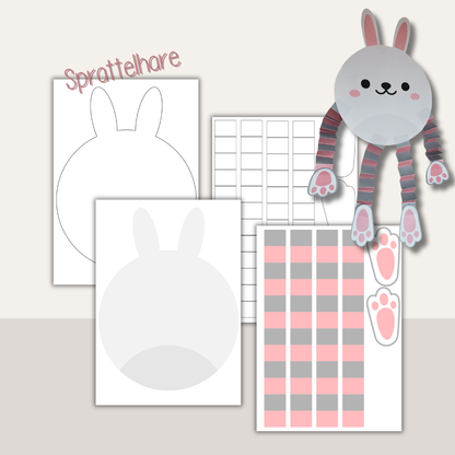 Påskpyssel för barn – sprattelfigurer med kyckling, hare och höna