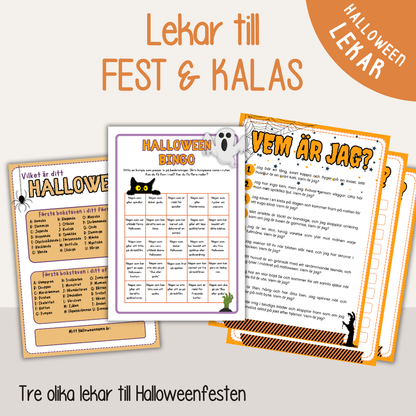 Halloweenlekar för barn – utskrivbara aktiviteter och spel