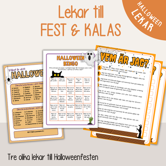 Halloweenlekar för barn – utskrivbara aktiviteter och spel