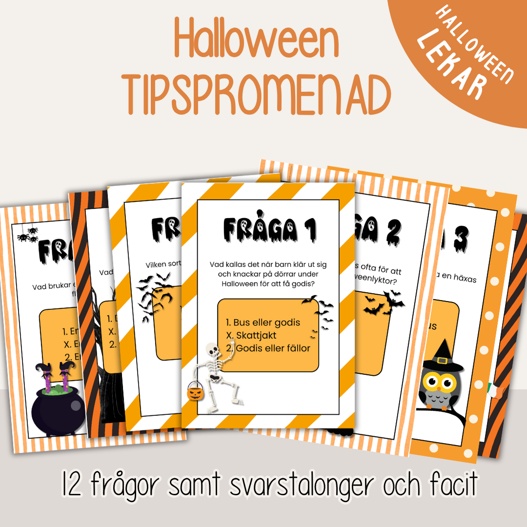 Halloween-tipspromenad – 12 roliga frågor för barn och familj