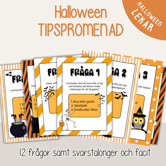 Halloween-tipspromenad – 12 roliga frågor för barn och familj