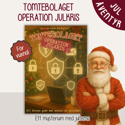Julmysterium att lösa hemma - Utskrivbart spännande juläventyr: Tomtebolaget - Operation julkris